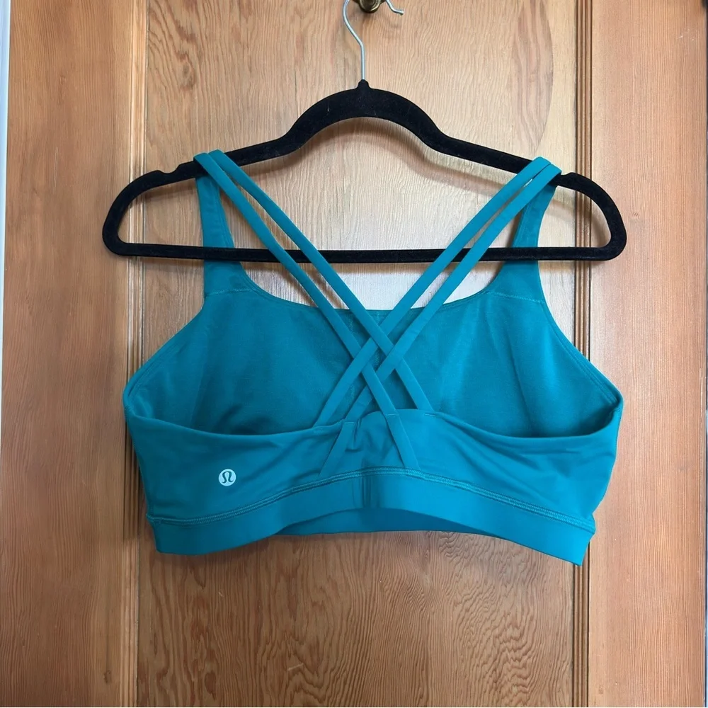 lululemon energy strappy back medium support sport bra in sonic teal 2025